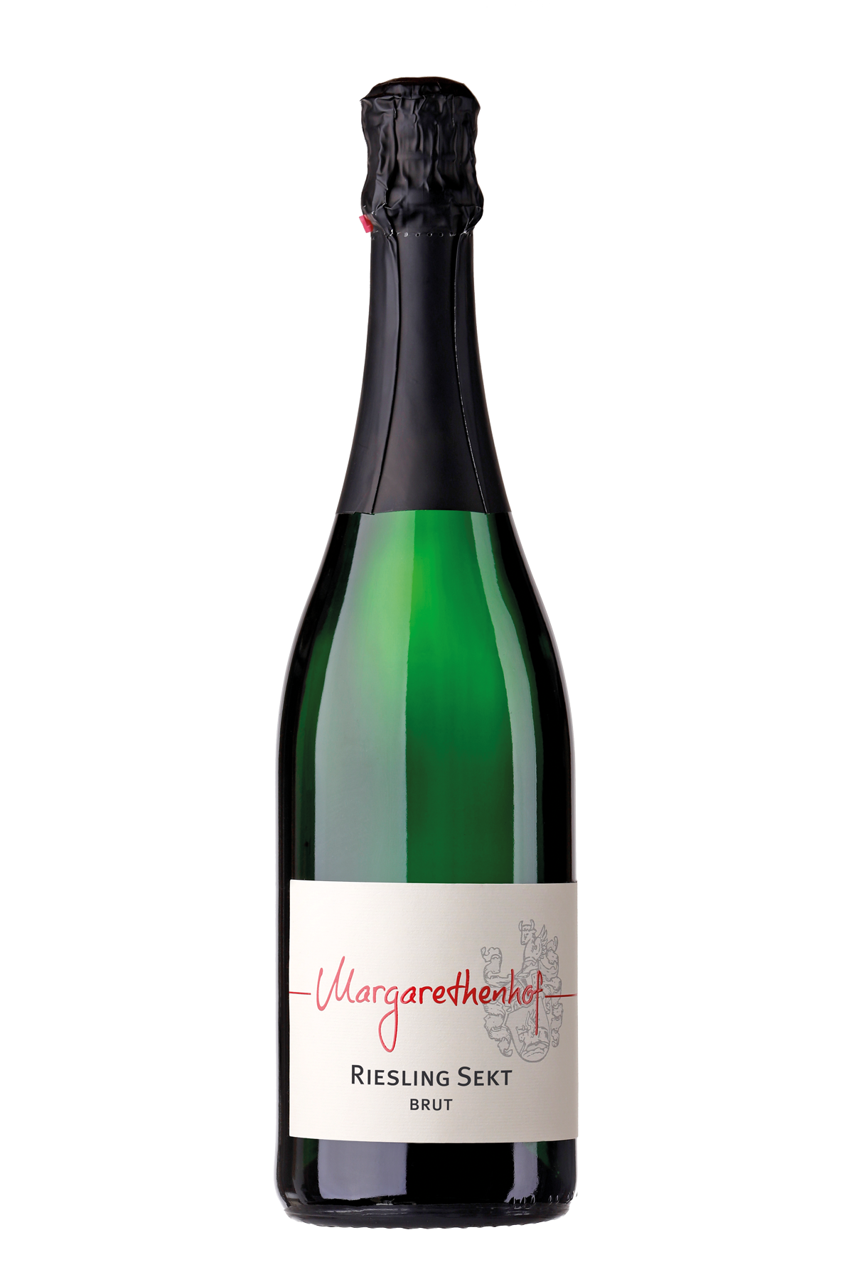 Bild einer Flasche, Margarethenhof - Riesling Sekt brut 2021, Schaumwein von Margarethenhof